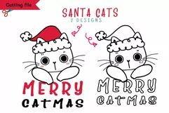 Christmas cat SVG, Cat Santa hat svg, Christmas Santa cat Product Image 1