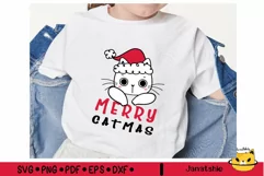 Christmas cat SVG, Cat Santa hat svg, Christmas Santa cat Product Image 4