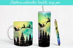 Christmas Santa sublimation design tumbler, mug, epoxy pen Product Image 1