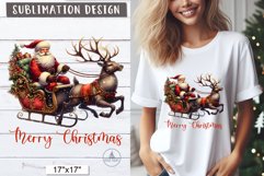 Christmas santa on sleigh Vintage christmas sublimation 