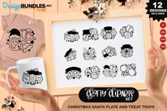 Christmas Santa Plate And Treat Trays Clipart Set Product Image 1