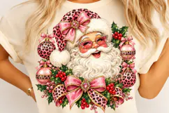 Pink Leopard Santa Christmas PNG | Glam Coquette Bow Png Product Image 3