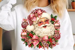 Pink Leopard Santa Christmas PNG | Glam Coquette Bow Png Product Image 4