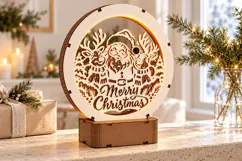 Christmas Santa and Reindeer LED Lamp SVG - 3 mm Laser Cut Product Image 3