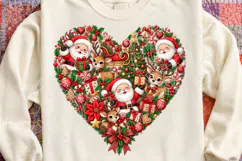 Christmas Santa & Reindeer Heart PNG Product Image 4