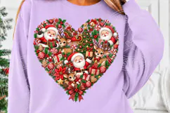 Christmas Santa & Reindeer Heart PNG Product Image 5