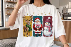 Christmas Santa Reindeer Snowman Png, Festive Holiday Trio Product Image 2