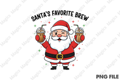 Christmas Santa&#039;s Favorite Coffee Png Product Image 1