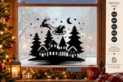 Christmas Santa Sleigh Reindeer Village SVG, Christmas Decor Product Image 2