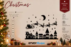 Christmas Santa Sleigh Reindeer Village SVG, Christmas Decor Product Image 2