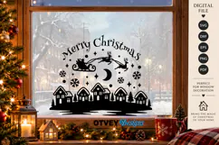 Christmas Santa Sleigh Reindeer Village SVG, Christmas Decor Product Image 2