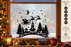 Christmas Santa Sleigh Reindeer Village SVG, Christmas Decor Product Image 2
