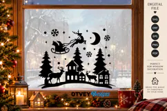 Christmas Santa Sleigh Reindeer Village SVG, Christmas Decor Product Image 2