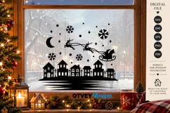 Christmas Santa Sleigh Reindeer Village SVG, Christmas Decor Product Image 2