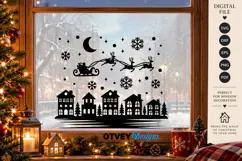 Christmas Santa Sleigh Reindeer Village SVG, Christmas Decor Product Image 2