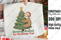 Christmas Santa Sloth PNG Product Image 1