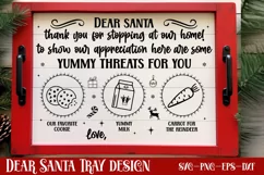 Dear santa , thank you for stopping at our home!, to show our appreciation, here are some, yummy threats for you , our favorite cookie, yummy milk, carrot for the reindeer, love