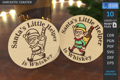 Christmas Sarcastic Coaster Laser Cut|Drink Coaster SVG|Xmas Product Image 1