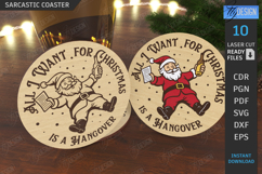 Christmas Sarcastic Coaster Laser Cut|Drink Coaster SVG|Xmas Product Image 1