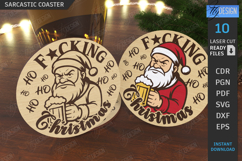 Christmas Sarcastic Coasters with Stand Laser Cut Bundle|CNC Product Image 8