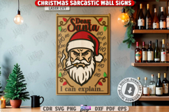 Christmas Sarcastic Wall Sign Laser Cut|Sassy Christmas SVG Product Image 1