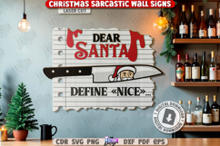 Christmas Sarcastic Wall Sign Laser Cut|Sassy Christmas SVG Product Image 1