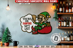 Christmas Sarcastic Wall Sign Laser Cut|Sassy Christmas SVG Product Image 1