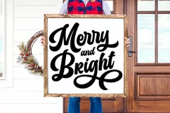 Charming Merry & Bright Retro SVG - Perfect Christmas Tee Graphics  