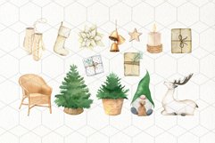 Scandinavian Christmas watercolor clipart, Hygge Christmas Product Image 2