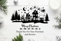 Merry Christmas SVG Winter Christmas Village House SVG Product Image 7