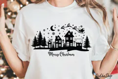 Merry Christmas SVG Winter Christmas Village House SVG Product Image 2
