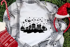 Christmas Village Svg, Winter Christmas Scene Svg, Xmas Svg. Product Image 5