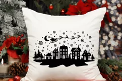 Christmas Village Svg, Winter Christmas Scene Svg, Xmas Svg. Product Image 6