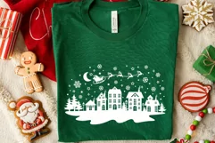 Christmas Village Svg, Winter Christmas Scene Svg, Xmas Svg. Product Image 3
