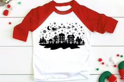 Christmas Village Svg, Winter Christmas Scene Svg, Xmas Svg. Product Image 4