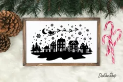 Christmas Village Svg, Winter Christmas Scene Svg, Xmas Svg. Product Image 9