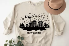 Christmas Village Svg, Winter Christmas Scene Svg, Xmas Svg. Product Image 7