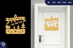 Happy Christmas, Santa Journey Door Sticker Product Image 1