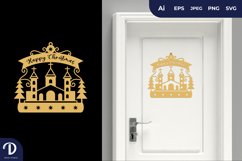 Happy Christmas, The Church Door Sticker Product Image 1