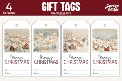 christmas scene gift tags