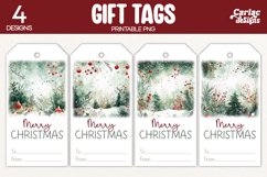 christmas scene gift tags
