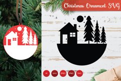 House and Forest at Night Christmas Tree Ornament Product Image 1