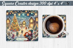 Square Coasters | Christmas sublimation Product Image 1