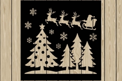 Christmas scene stencil silhouette SVG Product Image 1