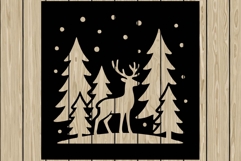 Christmas scene stencil silhouette SVG Product Image 1
