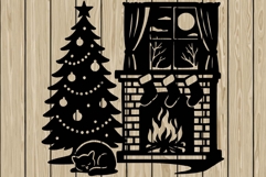 Christmas scene mini bundle stencil silhouette SVG Product Image 3