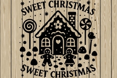 Christmas scene stencil silhouette SVG Product Image 1