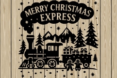 Christmas scene stencil silhouette SVG Product Image 1
