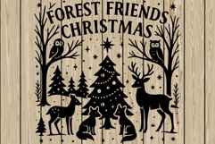 Christmas scene stencil silhouette SVG Product Image 1