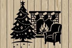 Christmas scene mini bundle stencil silhouette SVG Product Image 5